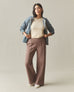 Women's Pintuck Flare Pant - Coffee Quartz